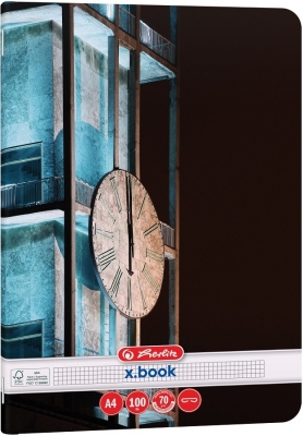 Caiet Herlitz A4, 100 file, patratele, motiv Art Deco, diverse modele